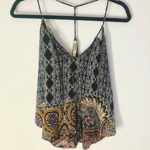 Rory Beca 100% Silk Abstract Paisley Tank Top